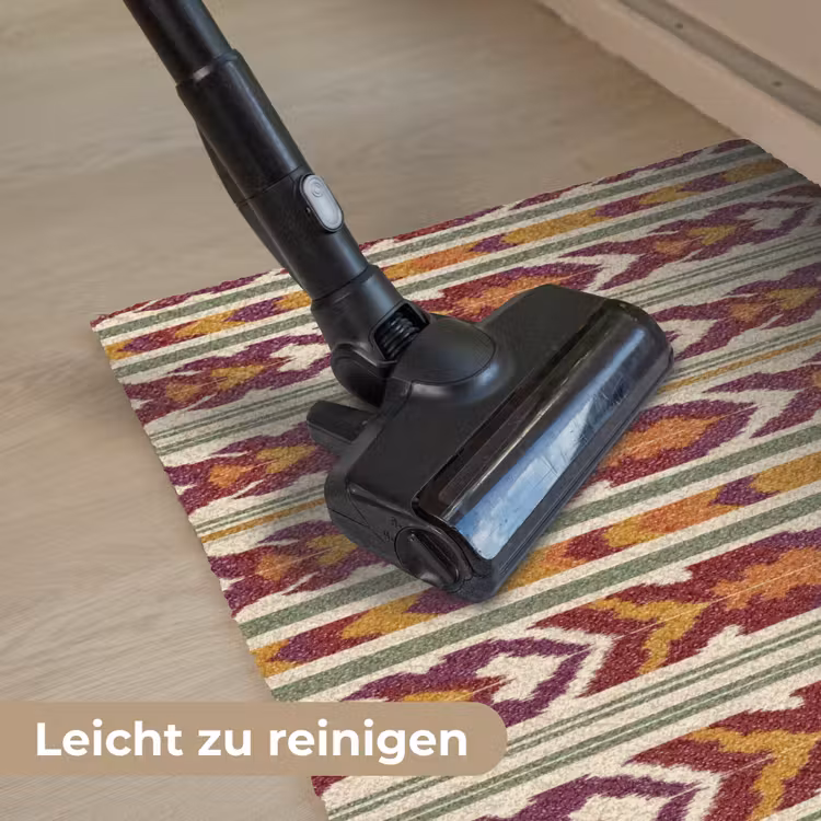 Fußmatte - Ikat – Bordeauxrot – Ethno – Muster — 9