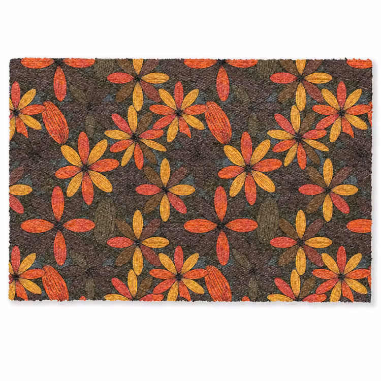 Fußmatte - Orange – Retro – Blumen – Herbst — 1