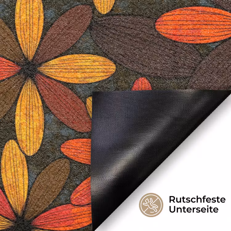 Fußmatte - Orange – Retro – Blumen – Herbst — 6