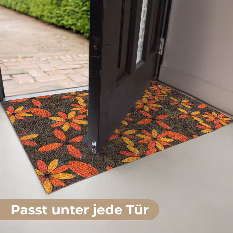 Fußmatte - Orange – Retro – Blumen – Herbst — 7