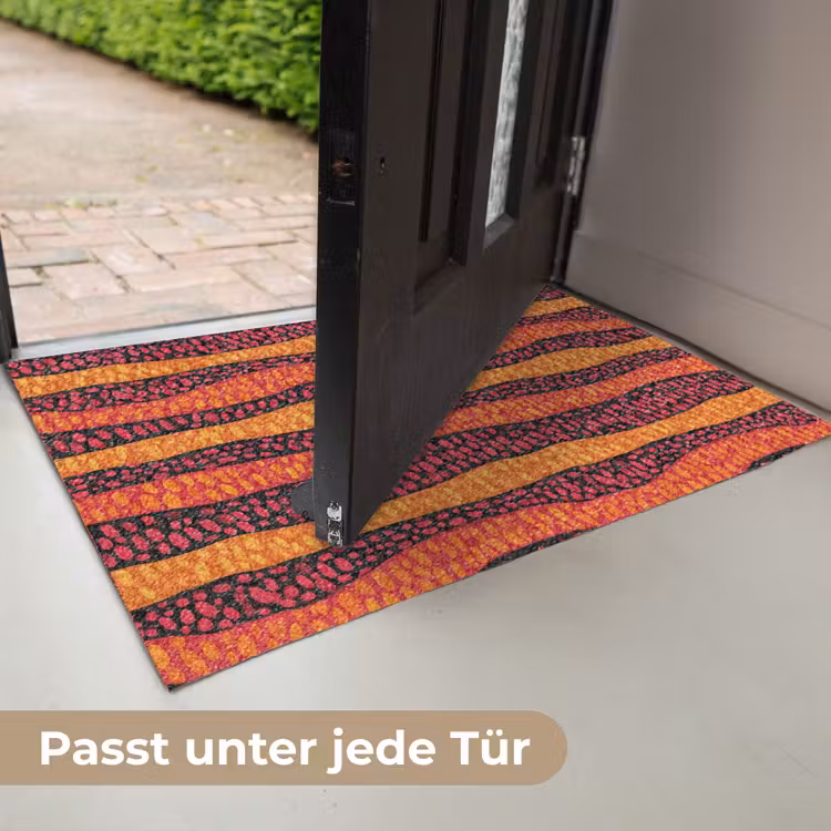 Fußmatte - Orange – Rosa – Ausdrucksstark – Muster — 7