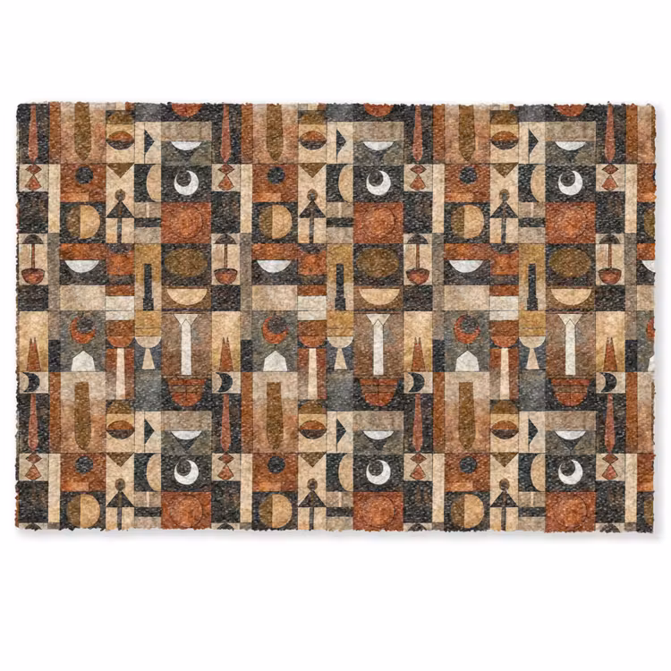 Fußmatte - Terrakotta – Geometrisch – Mid-Century – Muster — 1