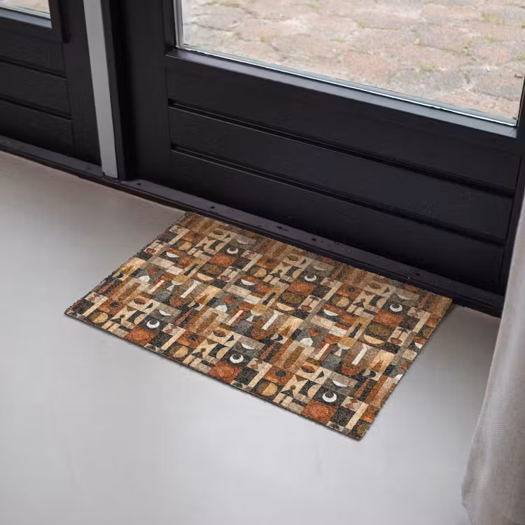 Fußmatte - Terrakotta – Geometrisch – Mid-Century – Muster — 2