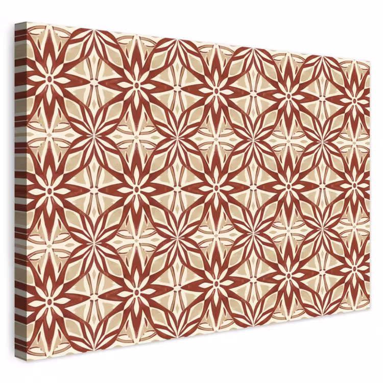 Leinwandbild - Bordeauxrot – Geometrisch – Fliese – Muster — 1