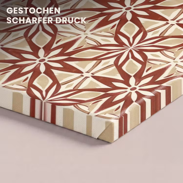 Leinwandbild - Bordeauxrot – Geometrisch – Fliese – Muster — 4