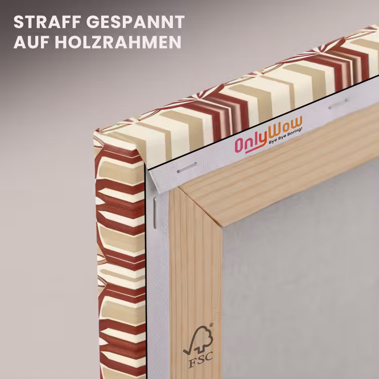 Leinwandbild - Bordeauxrot – Geometrisch – Fliese – Muster — 5