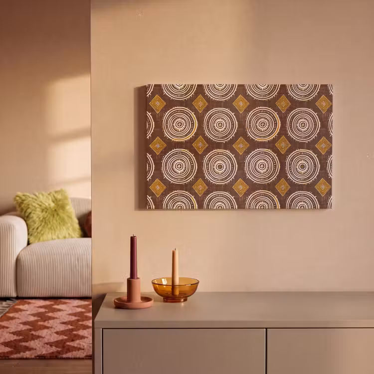 Leinwandbild - Schokoladenbraun – Ethno – Tribal – Kreise – Muster — 2