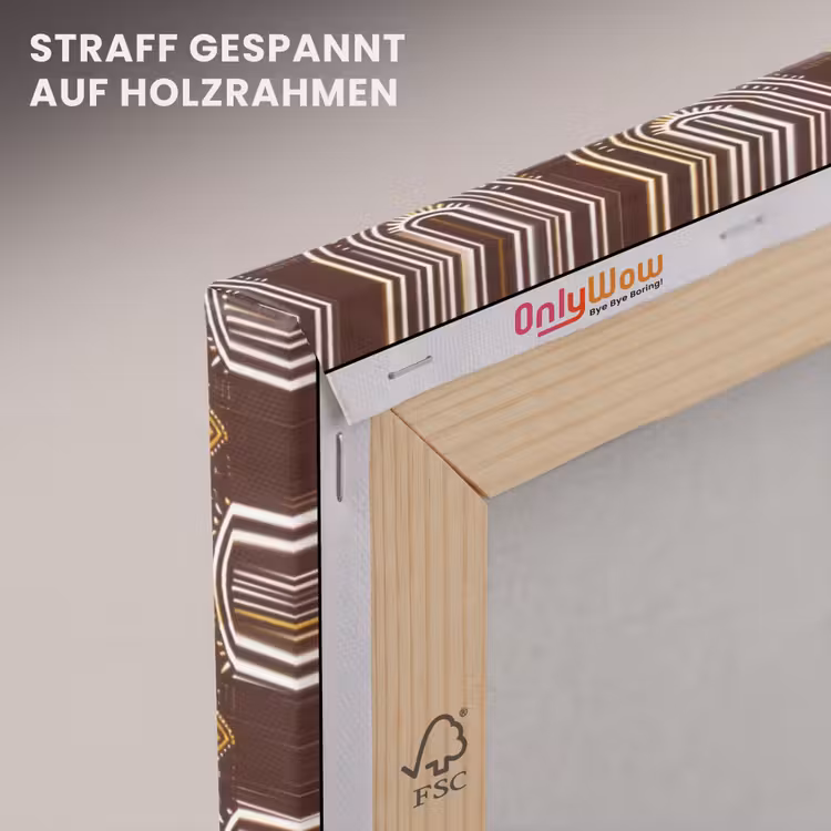 Leinwandbild - Schokoladenbraun – Ethno – Tribal – Kreise – Muster — 5