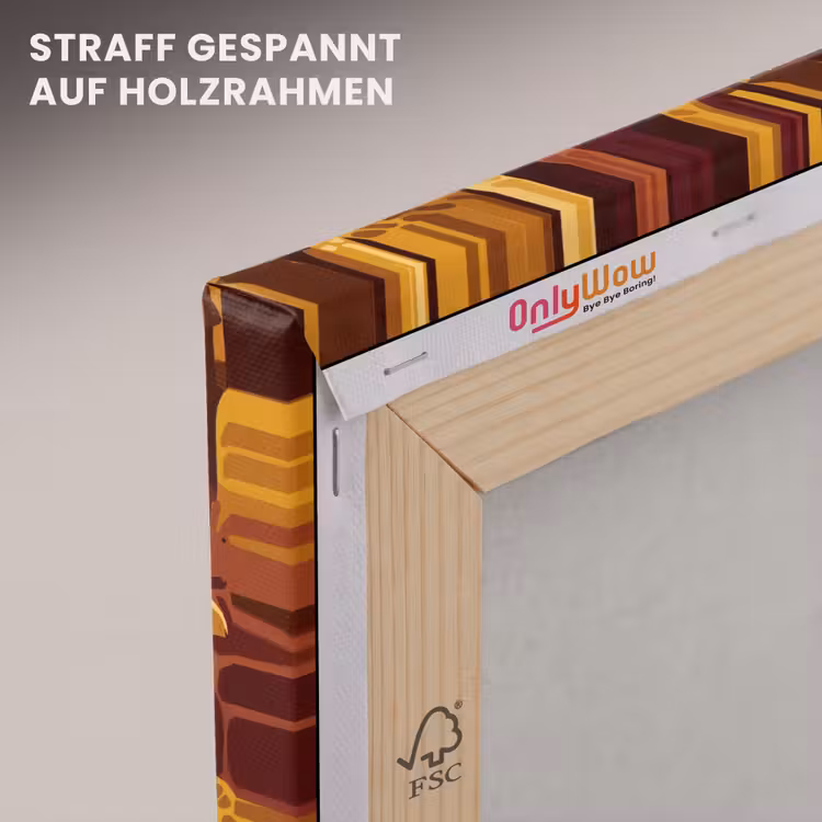 Leinwandbild - Braun – Giraffen – Safari – Muster — 5