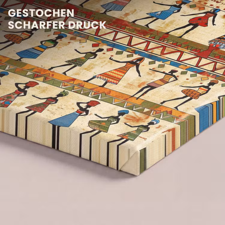 Leinwandbild - Farbenfroh – Afrikanisch – Ethnisch – Tanzende Frauen – Muster — 4