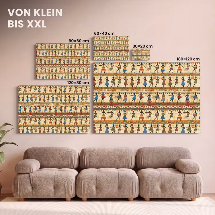 Leinwandbild - Farbenfroh – Afrikanisch – Ethnisch – Tanzende Frauen – Muster — 6