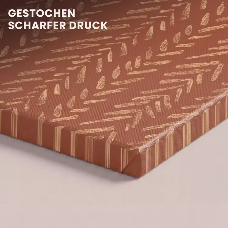 Leinwandbild - Terrakotta – Fischgrätmuster – Handgefertigt – Muster — 4