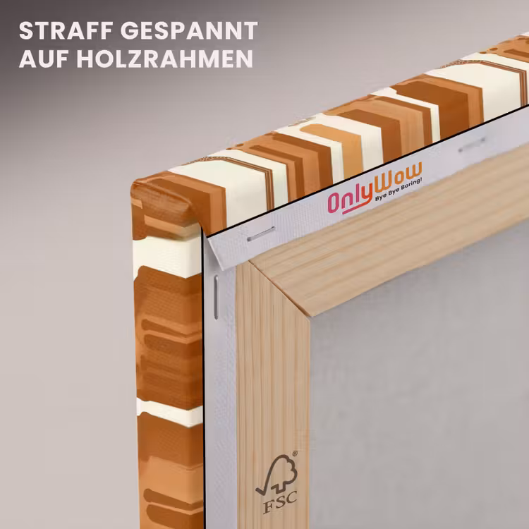 Leinwandbild - Terrakotta – Safari – Tiere – Muster — 5
