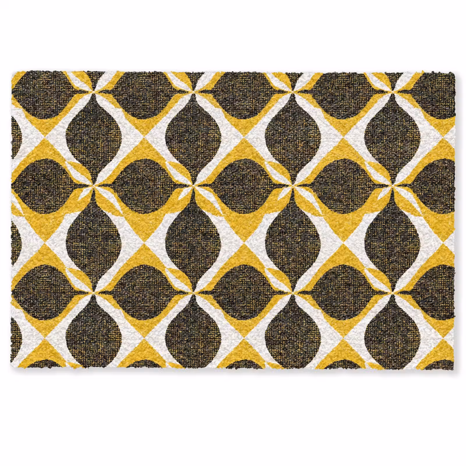 Fußmatte - Gelb – Schwarz – Geometrisch – Retro – Struktur — 1