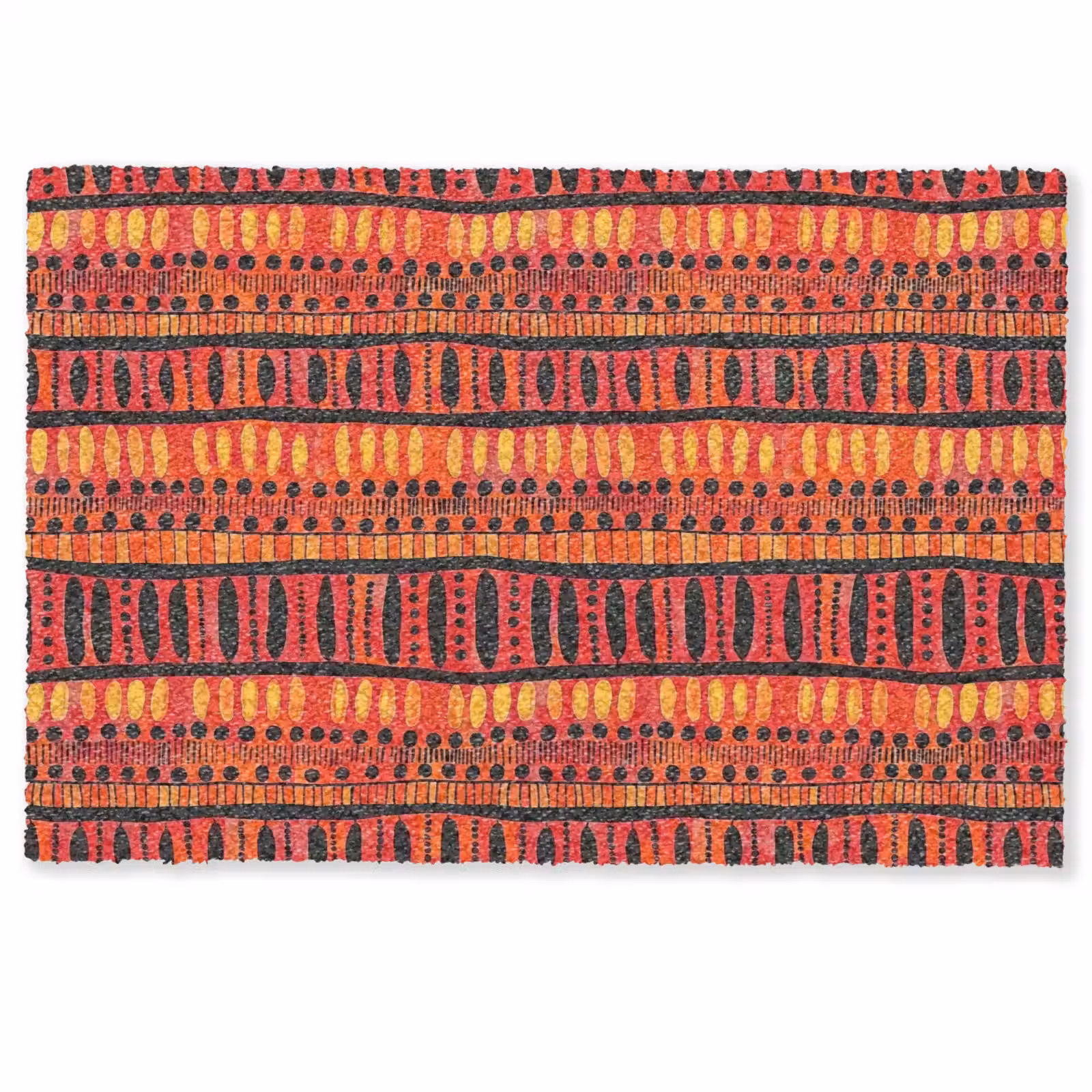 Fußmatte - Rot – Orange – Ethnisch – Ausdrucksstark – Muster — 1