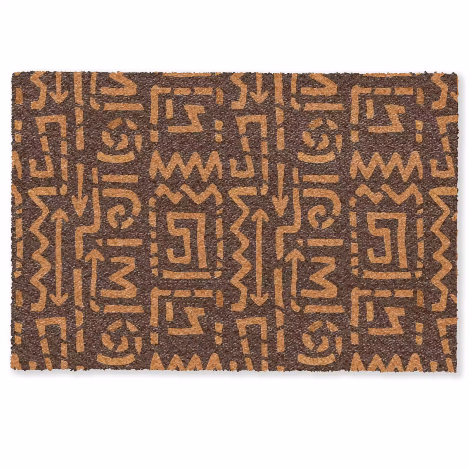Fußmatte - Schokoladenbraun – Ethno – Tribal – Symbole — 1