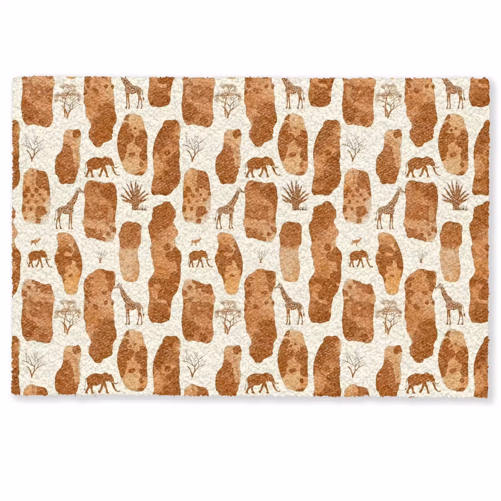 Fußmatte - Terrakotta – Safari – Tiere – Muster — 1