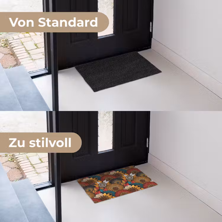Fußmatte - Farbenfroh – Aborigine – Punktmalerei – Botanisch – Muster — 3