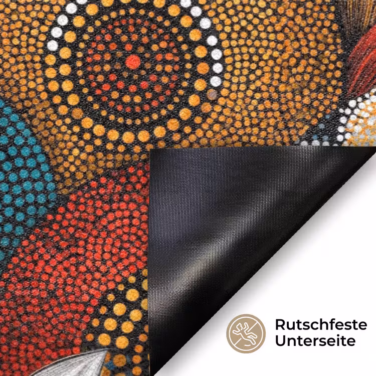 Fußmatte - Farbenfroh – Aborigine – Punktmalerei – Botanisch – Muster — 6