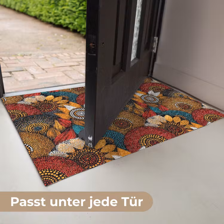 Fußmatte - Farbenfroh – Aborigine – Punktmalerei – Botanisch – Muster — 7