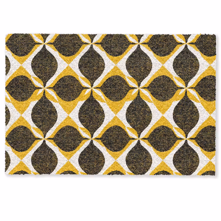 Fußmatte - Gelb – Schwarz – Geometrisch – Retro – Struktur — 1