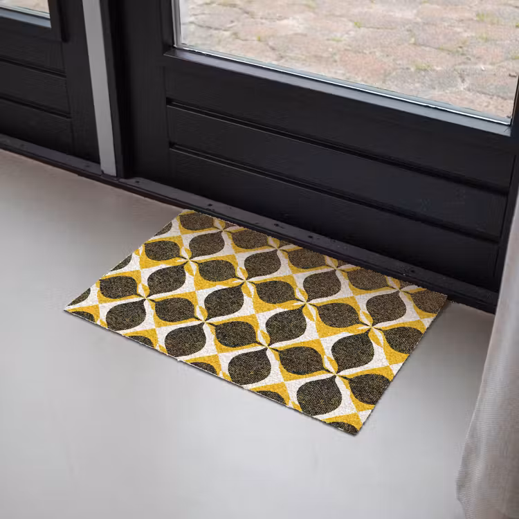 Fußmatte - Gelb – Schwarz – Geometrisch – Retro – Struktur — 2