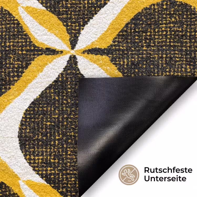 Fußmatte - Gelb – Schwarz – Geometrisch – Retro – Struktur — 6