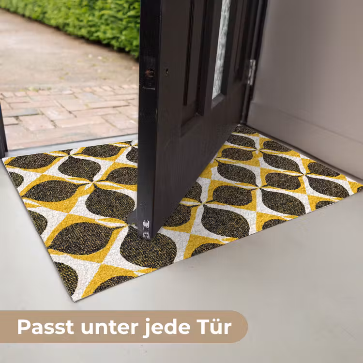 Fußmatte - Gelb – Schwarz – Geometrisch – Retro – Struktur — 7