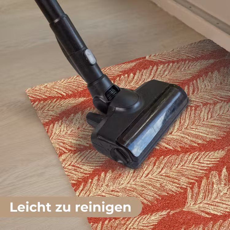 Fußmatte - Rot – Botanisch – Farn – Muster — 9