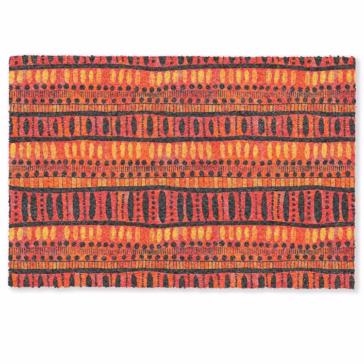Fußmatte - Rot – Orange – Ethnisch – Ausdrucksstark – Muster — 1