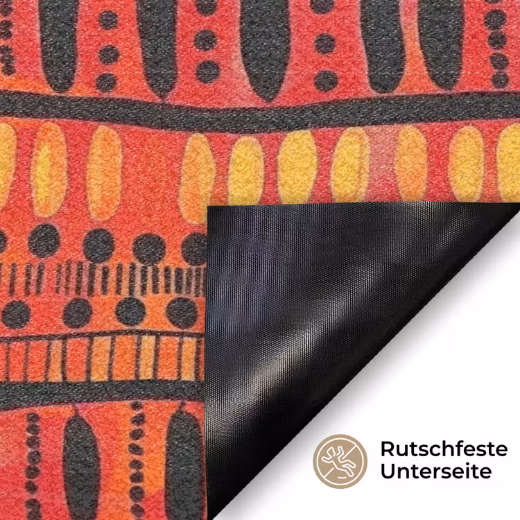 Fußmatte - Rot – Orange – Ethnisch – Ausdrucksstark – Muster — 6