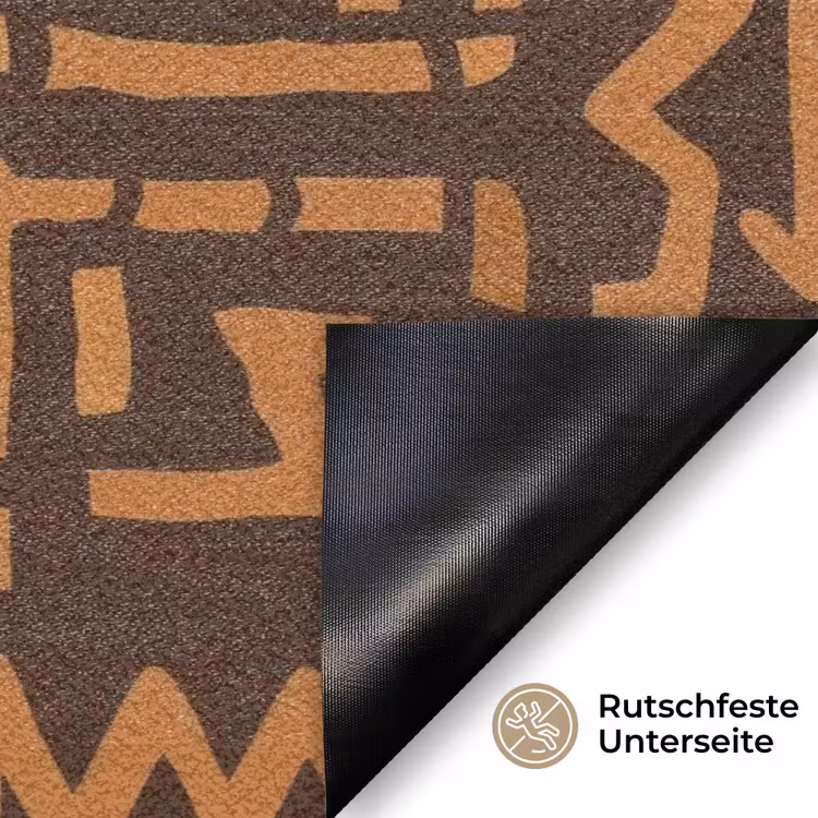 Fußmatte - Schokoladenbraun – Ethno – Tribal – Symbole — 6