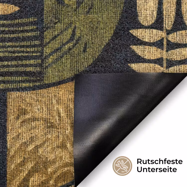 Fußmatte - Schwarz – Ockergelb – Botanisch – Textur — 6