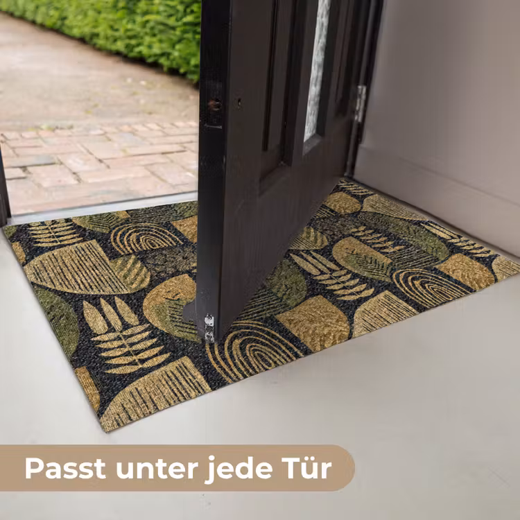 Fußmatte - Schwarz – Ockergelb – Botanisch – Textur — 7