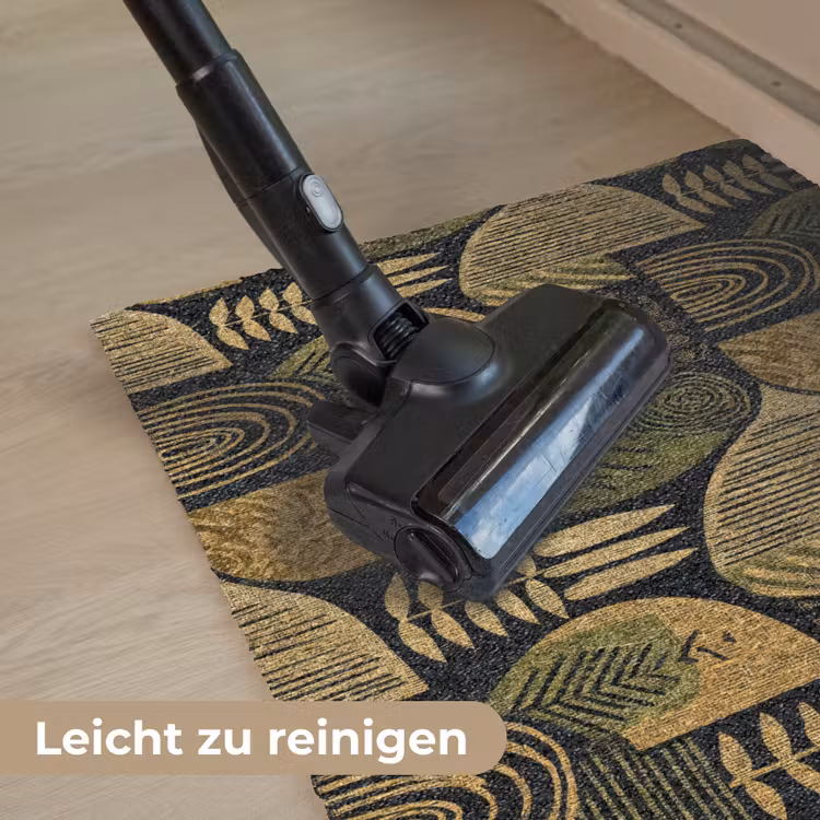 Fußmatte - Schwarz – Ockergelb – Botanisch – Textur — 9