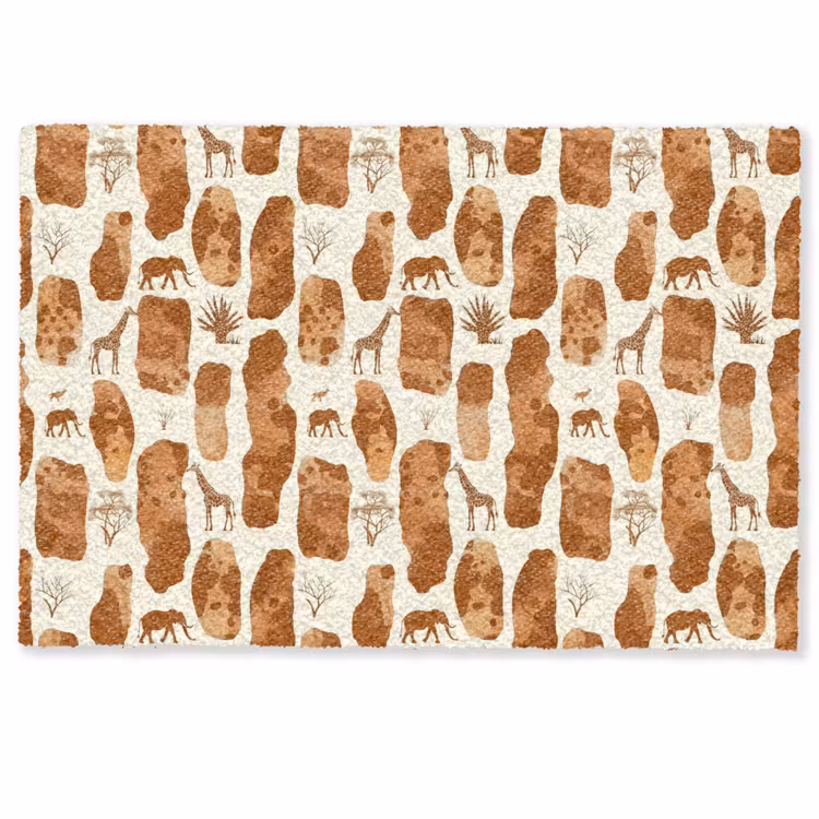 Fußmatte - Terrakotta – Safari – Tiere – Muster — 1