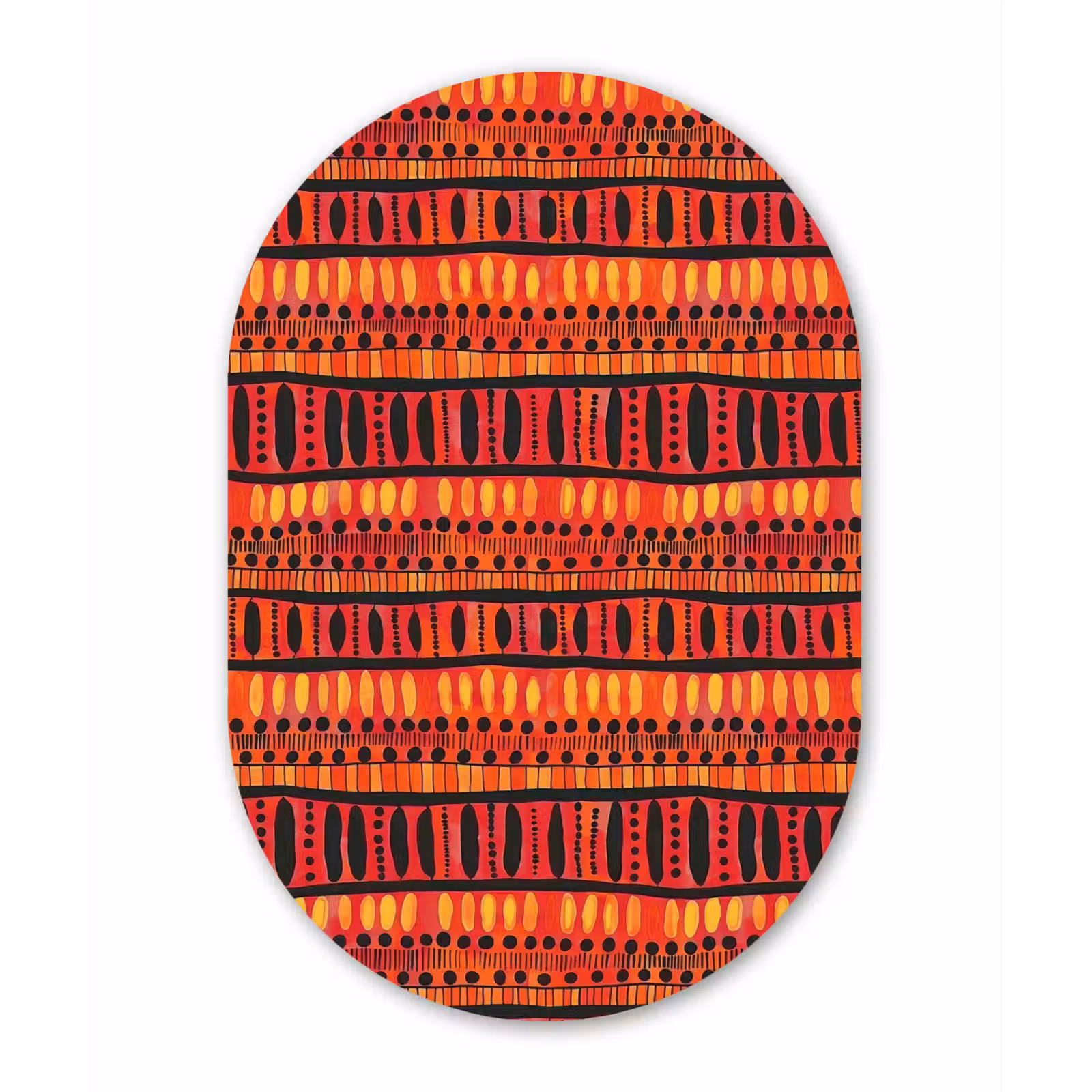 Forexbild Oval - Rot – Orange – Ethnisch – Ausdrucksstark – Muster — 1