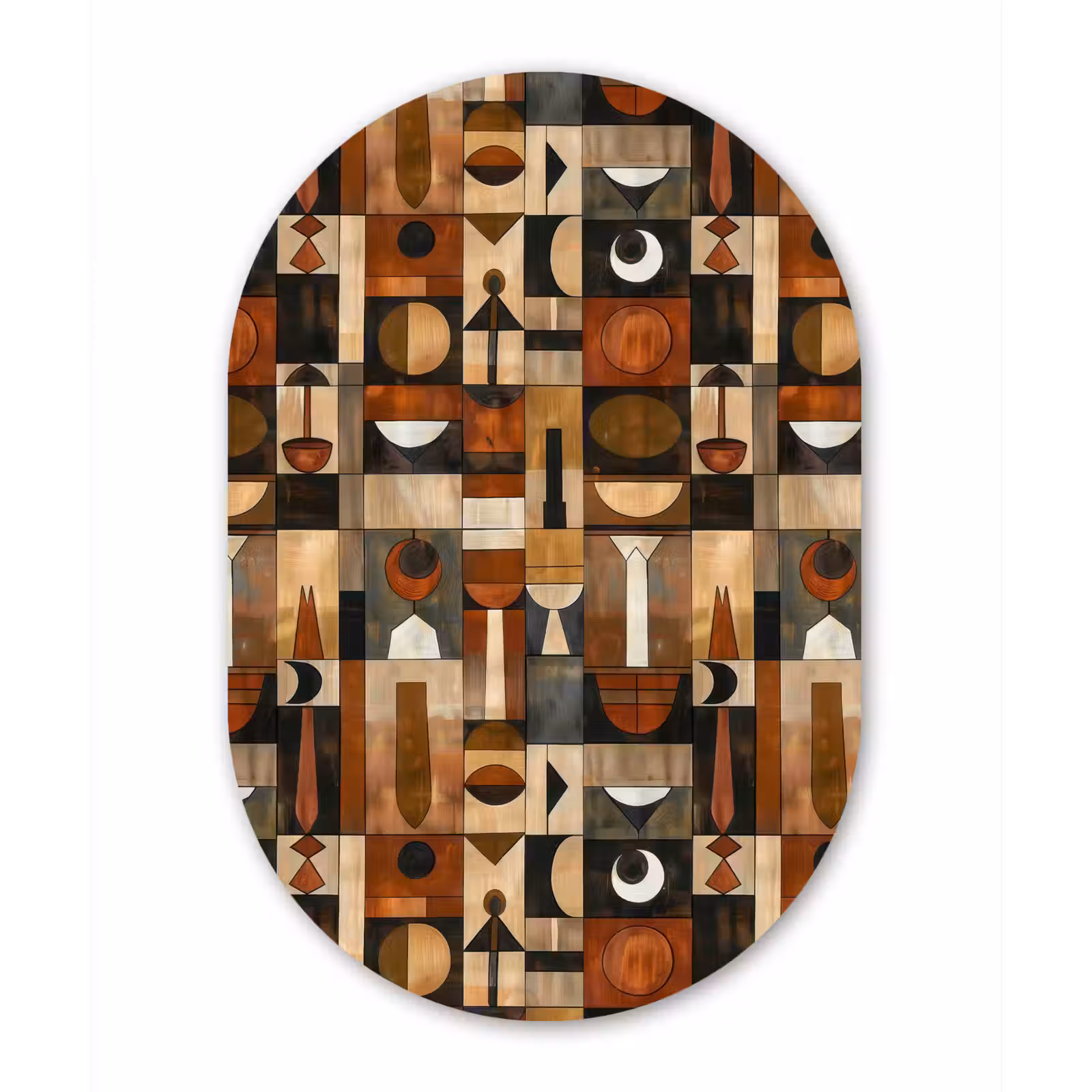Forexbild Oval - Terrakotta – Geometrisch – Mid-Century – Muster — 1