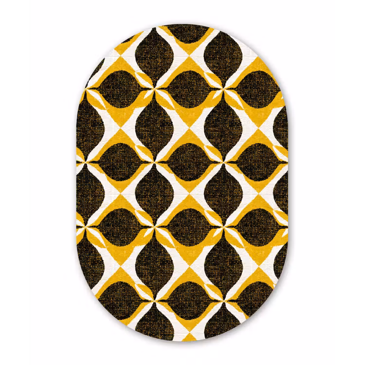 Forexbild Oval - Gelb – Schwarz – Geometrisch – Retro – Struktur — 1