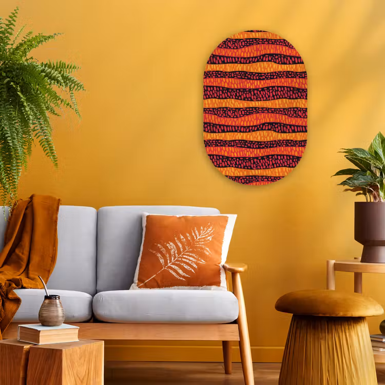 Forexbild Oval - Orange – Rosa – Ausdrucksstark – Muster — 2