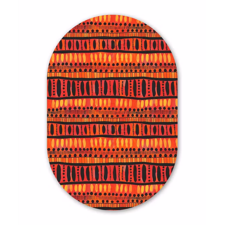 Forexbild Oval - Rot – Orange – Ethnisch – Ausdrucksstark – Muster — 1