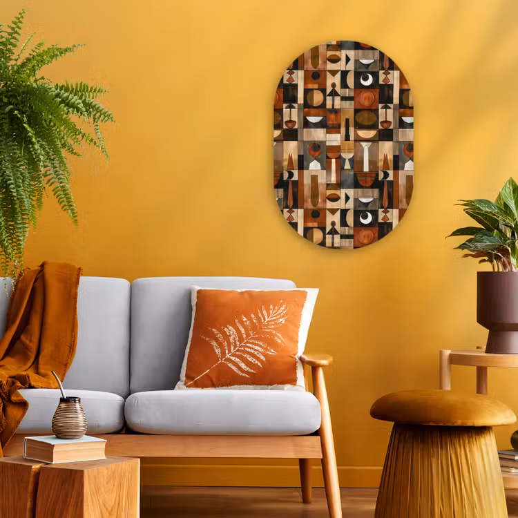 Forexbild Oval - Terrakotta – Geometrisch – Mid-Century – Muster — 2