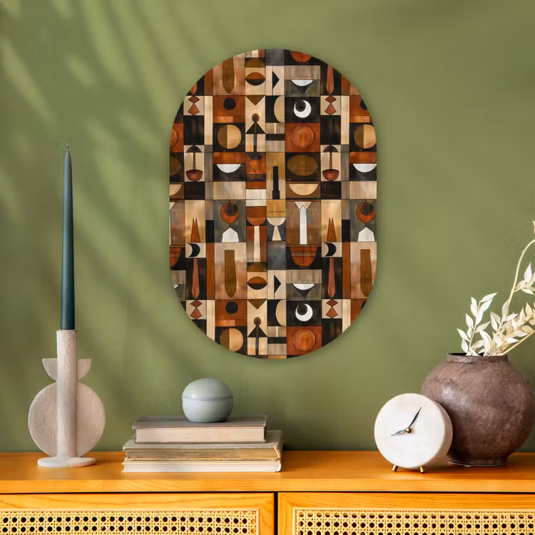 Forexbild Oval - Terrakotta – Geometrisch – Mid-Century – Muster — 3