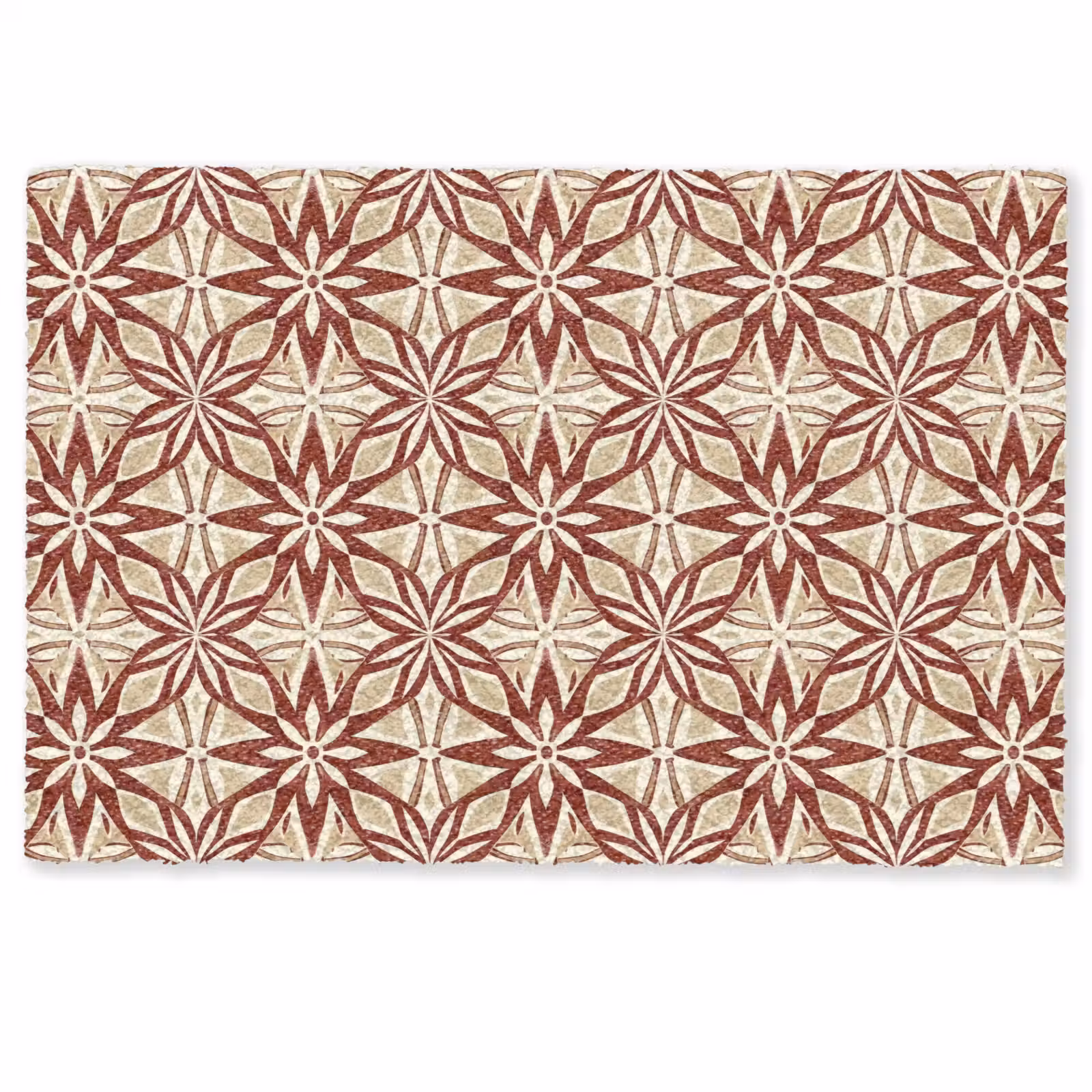 Fußmatte - Bordeauxrot – Geometrisch – Fliese – Muster — 1