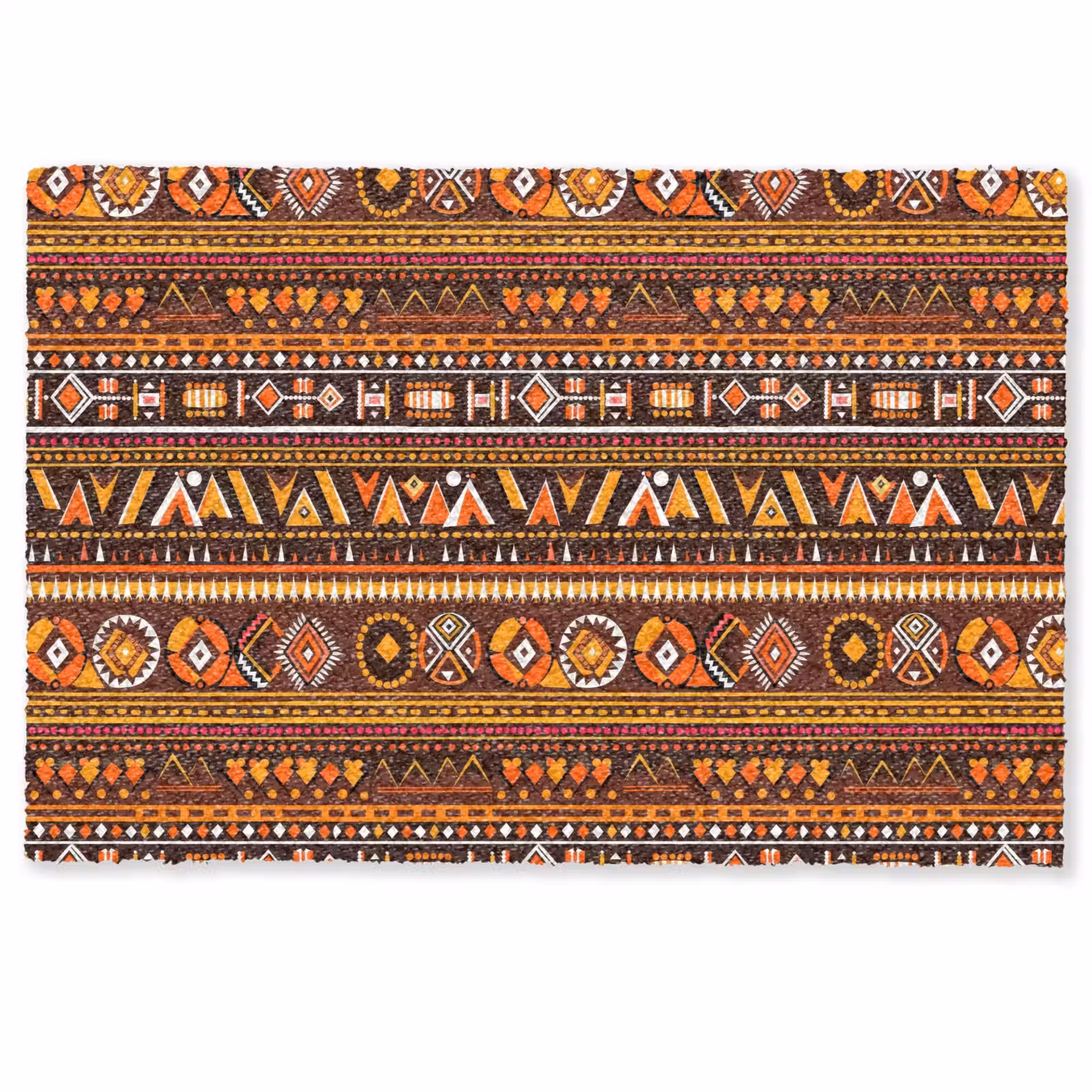 Fußmatte - Orange – Ethnisch – Tribal – Geometrisch – Muster — 1