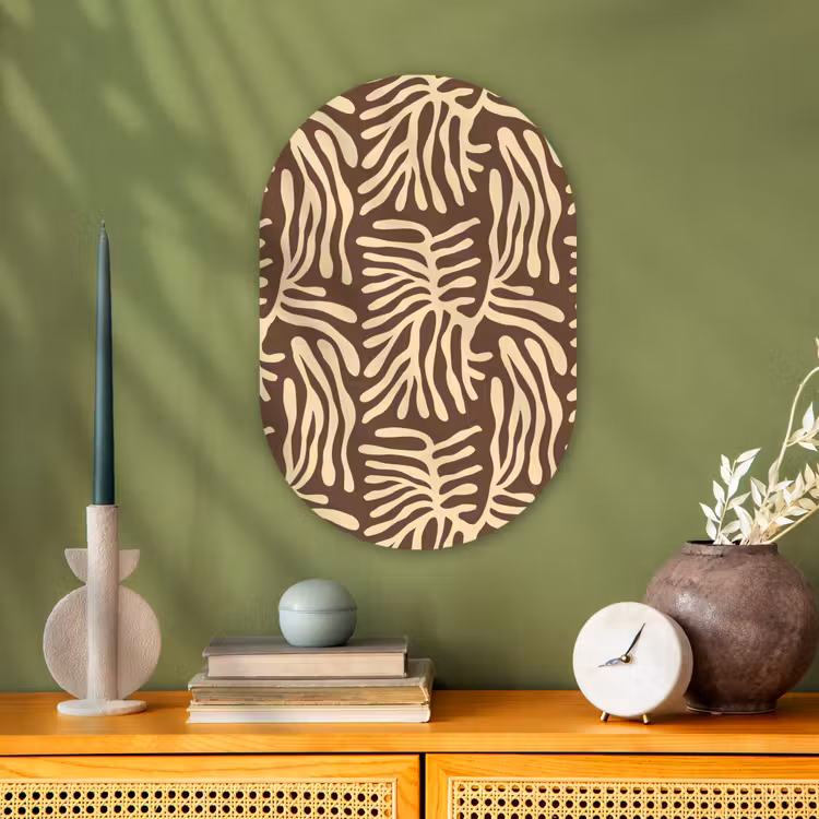Forexbild Oval - Braun – Koralle – Ausdrucksstark – Muster — 3