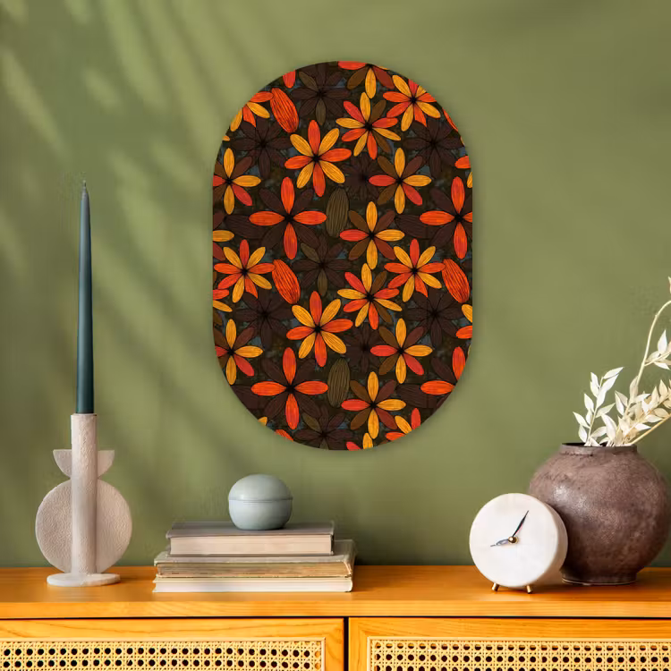 Forexbild Oval - Orange – Retro – Blumen – Herbst — 3