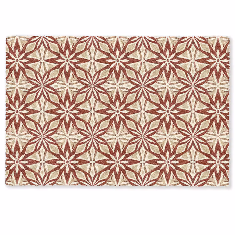 Fußmatte - Bordeauxrot – Geometrisch – Fliese – Muster — 1