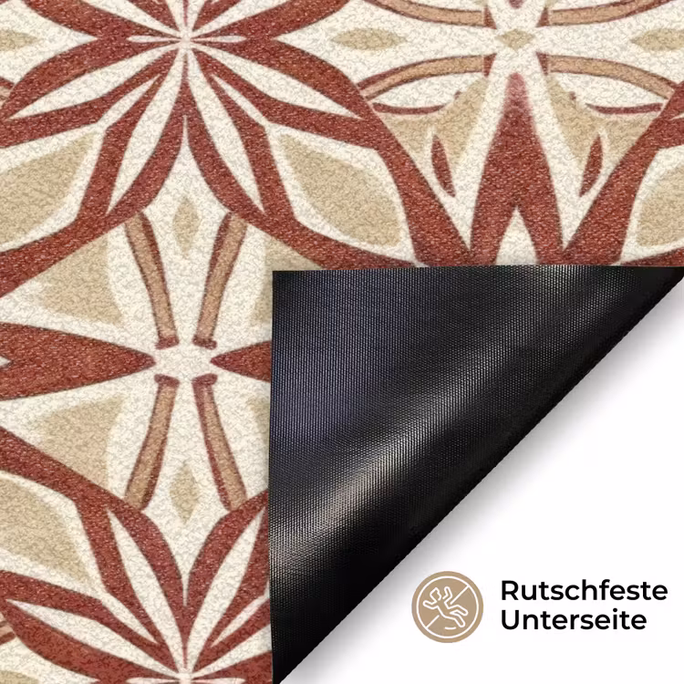 Fußmatte - Bordeauxrot – Geometrisch – Fliese – Muster — 6