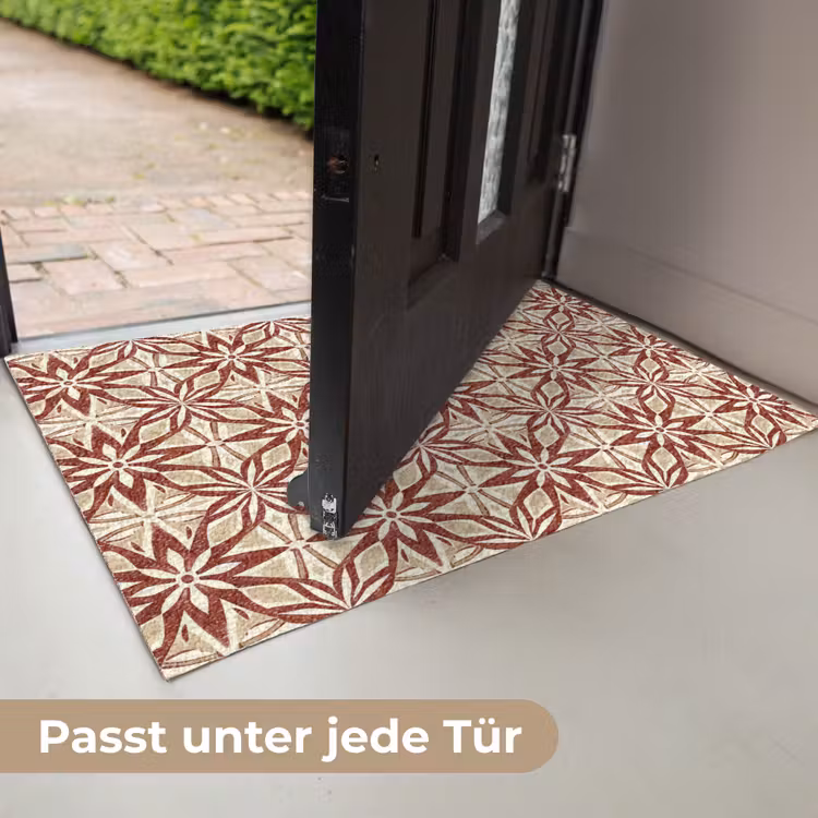 Fußmatte - Bordeauxrot – Geometrisch – Fliese – Muster — 7